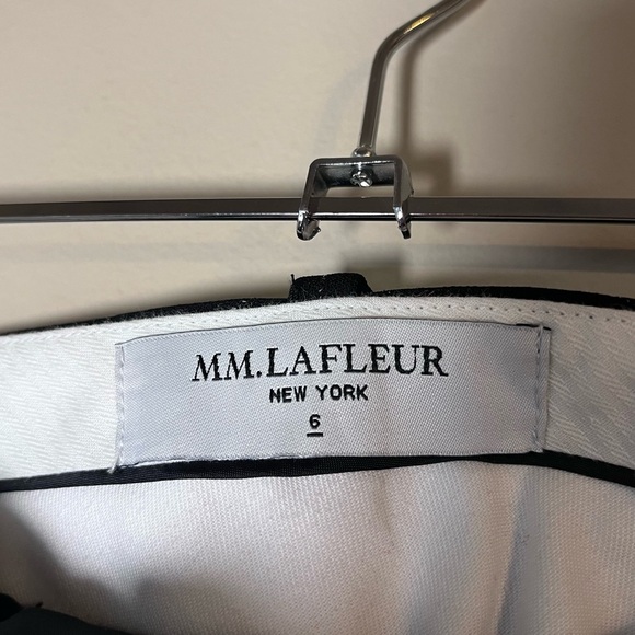 M.M. Lafleur Elliott Pinstripe Pleated Wide Leg Trousers Faded Stripe Black 6 - Picture 6 of 9